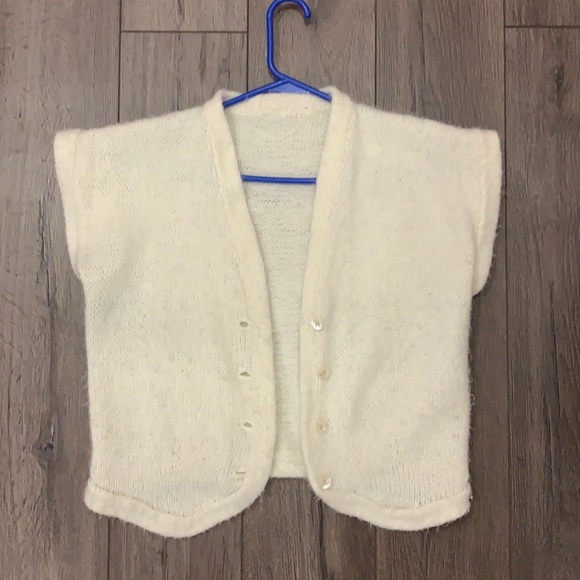 Vintage white knit button up cardigan - Picture 1 of 2